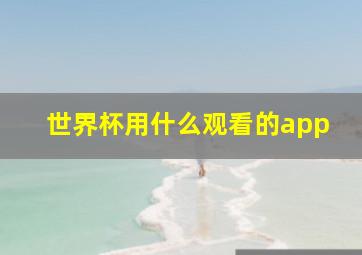 世界杯用什么观看的app