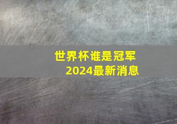 世界杯谁是冠军2024最新消息