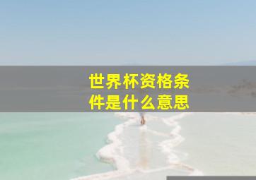 世界杯资格条件是什么意思