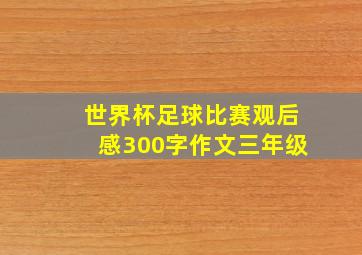 世界杯足球比赛观后感300字作文三年级