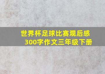 世界杯足球比赛观后感300字作文三年级下册