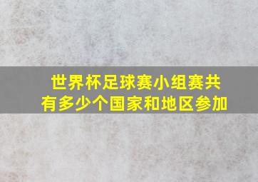 世界杯足球赛小组赛共有多少个国家和地区参加