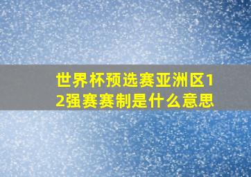 世界杯预选赛亚洲区12强赛赛制是什么意思