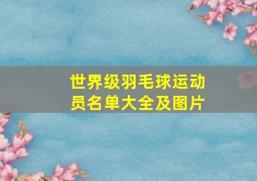 世界级羽毛球运动员名单大全及图片