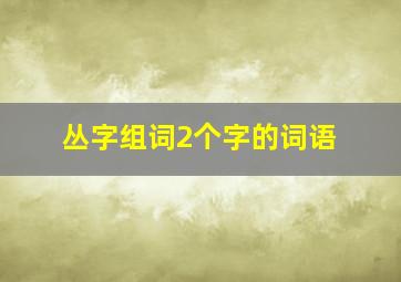 丛字组词2个字的词语