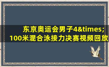 东京奥运会男子4×100米混合泳接力决赛视频回放