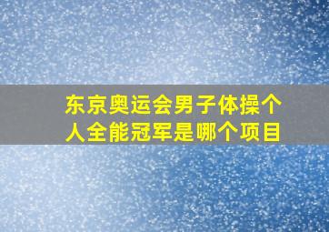 东京奥运会男子体操个人全能冠军是哪个项目