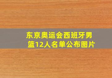 东京奥运会西班牙男篮12人名单公布图片