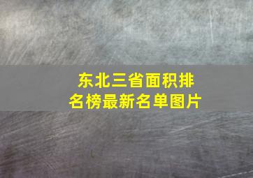 东北三省面积排名榜最新名单图片