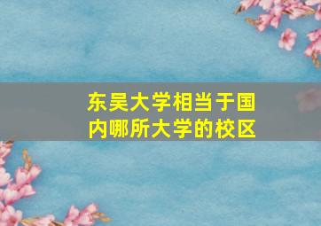 东吴大学相当于国内哪所大学的校区