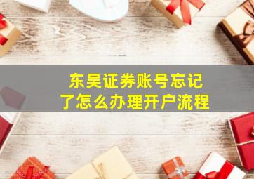 东吴证券账号忘记了怎么办理开户流程