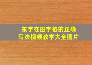 东字在田字格的正确写法视频教学大全图片