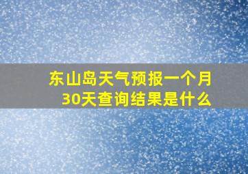 东山岛天气预报一个月30天查询结果是什么