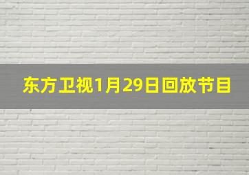 东方卫视1月29日回放节目