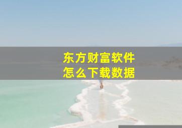 东方财富软件怎么下载数据