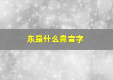 东是什么鼻音字