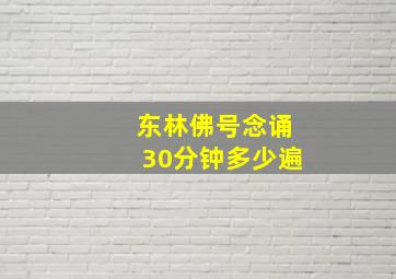 东林佛号念诵30分钟多少遍