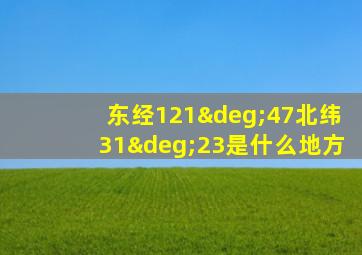 东经121°47北纬31°23是什么地方