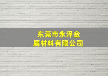 东莞市永泽金属材料有限公司