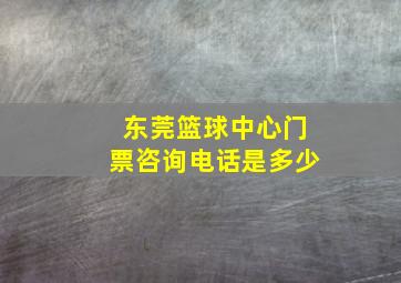 东莞篮球中心门票咨询电话是多少