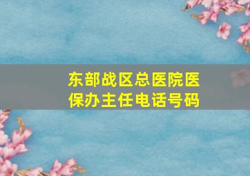 东部战区总医院医保办主任电话号码