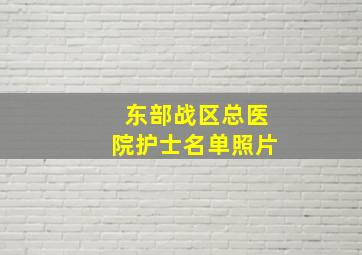 东部战区总医院护士名单照片