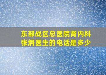 东部战区总医院肾内科张炯医生的电话是多少