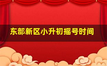 东部新区小升初摇号时间