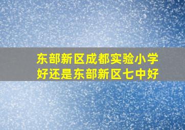 东部新区成都实验小学好还是东部新区七中好