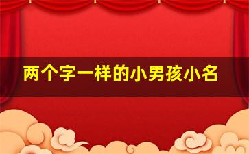 两个字一样的小男孩小名