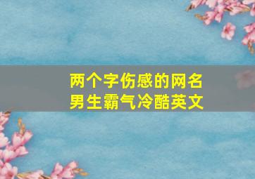 两个字伤感的网名男生霸气冷酷英文