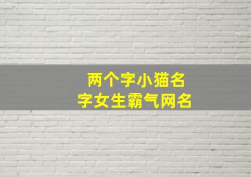 两个字小猫名字女生霸气网名