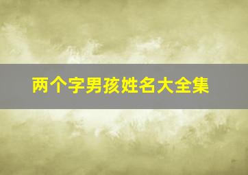 两个字男孩姓名大全集