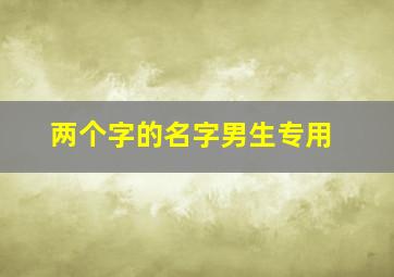 两个字的名字男生专用