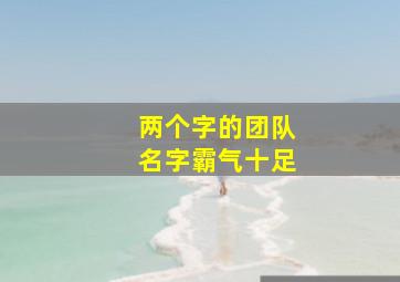 两个字的团队名字霸气十足