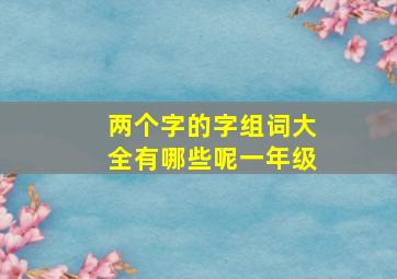 两个字的字组词大全有哪些呢一年级