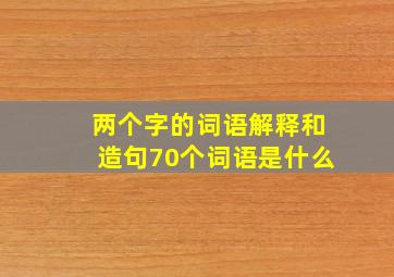 两个字的词语解释和造句70个词语是什么