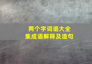 两个字词语大全集成语解释及造句