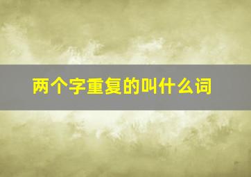 两个字重复的叫什么词