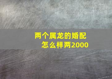 两个属龙的婚配怎么样两2000