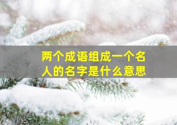 两个成语组成一个名人的名字是什么意思