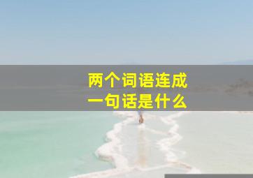 两个词语连成一句话是什么