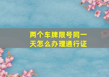 两个车牌限号同一天怎么办理通行证