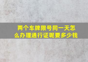 两个车牌限号同一天怎么办理通行证呢要多少钱