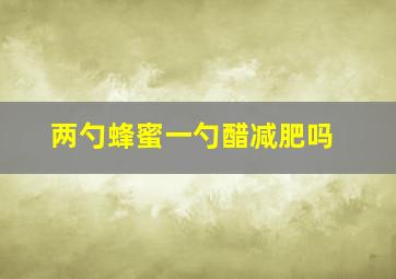 两勺蜂蜜一勺醋减肥吗