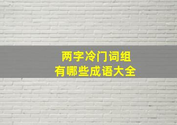 两字冷门词组有哪些成语大全