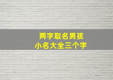 两字取名男孩小名大全三个字