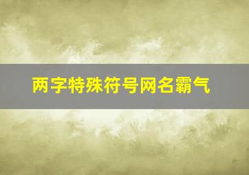 两字特殊符号网名霸气