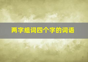 两字组词四个字的词语