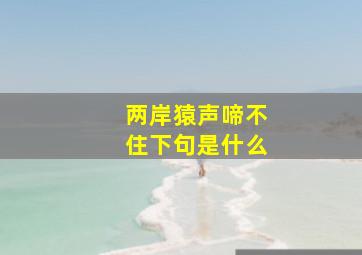 两岸猿声啼不住下句是什么